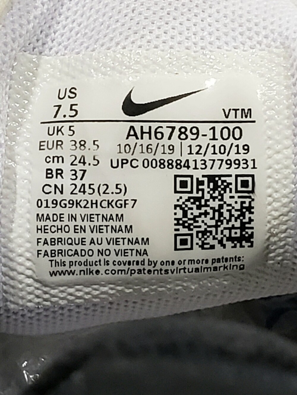 NIKE Air Max 270 Women's Athleisure Sneakers (7.5) White/Black - Picture 10 of 10